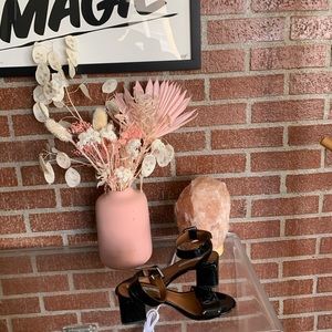 🌘 & OTHER STORIES BLACK ANKLE STRAP LOW HEELS